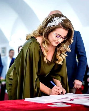 *Coryna - Diadema mireasa cu perle Ivory și cristale transparente