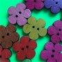 Nasturi din lemn (20mm) floricele colorate