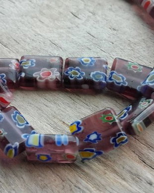 Millefiori, pernute 10x8 mm