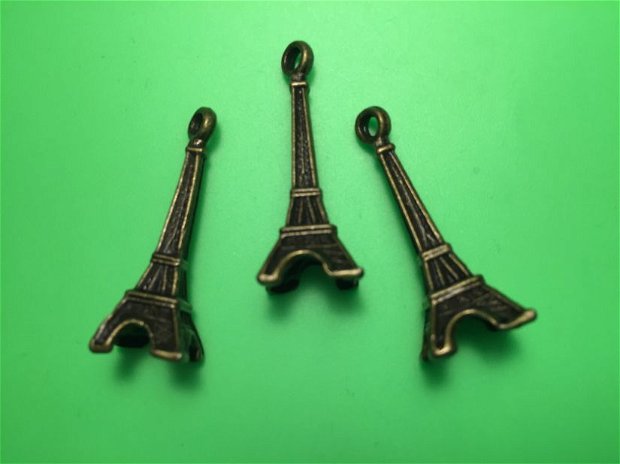 Charm (3x1,1cm) turnul Eiffel, nuanță bronz antic