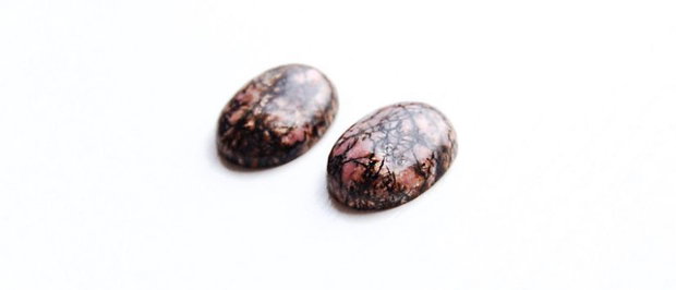 Pereche Cabochon Rodonit  - [ 2 buc]