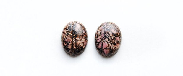 Pereche Cabochon Rodonit  - [ 2 buc]