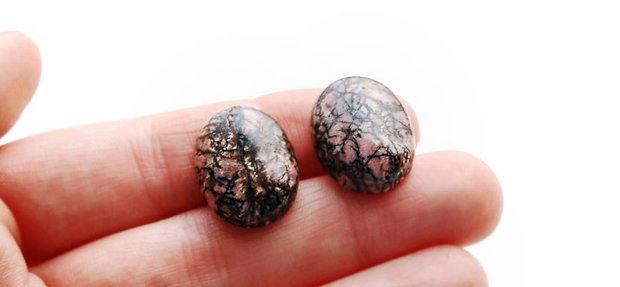 Pereche Cabochon Rodonit  - [ 2 buc]