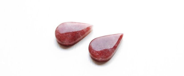 Cabochon lacrima - aventurin rosu  - [  1 buc ]