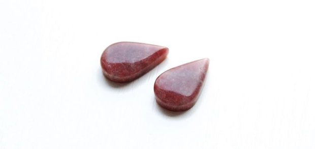 Cabochon lacrima - aventurin rosu  - [  1 buc ]