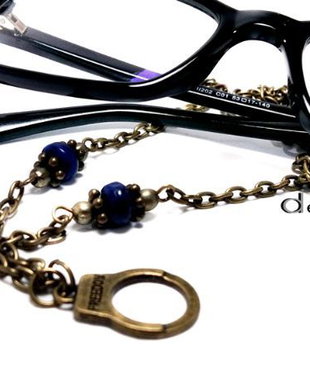 Lant suport pentru ochelari din bronz si lapis lazuli