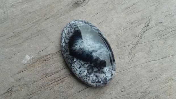 Cabochon opal dendritic, 36x23 mm