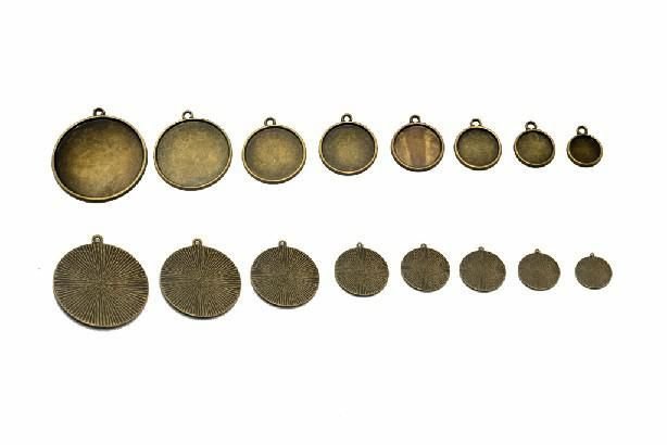 Set 10 medalioane rotunde -1.6cm