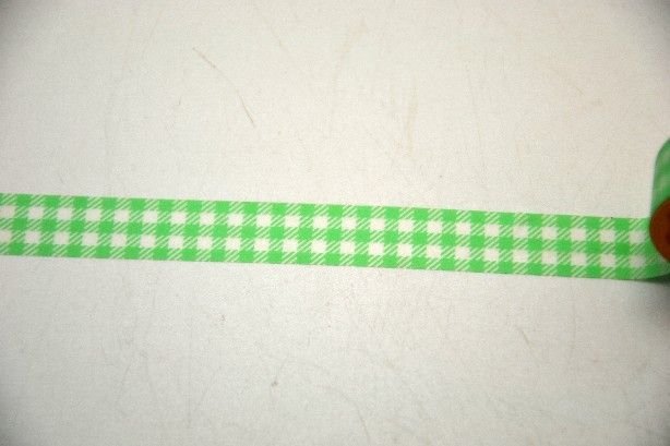 Washi Tape-bandă adezivă- patrat alb-verde-10m- 372874