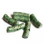 Pandantiv tub curbat ceramica greceasca, verde marin / auriu vintage  30x9mm