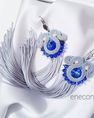Cercei soutache cu swarovski