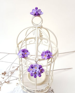 Set flori de liliac, argint 925