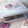 Set cadou majorat/aniversare/mireasa (caseta bijuterii, perie, oglinda)