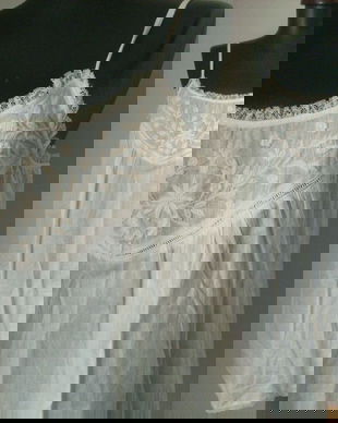 ZARA CAMASA DE NOAPTE BUMBAC BRODERIE