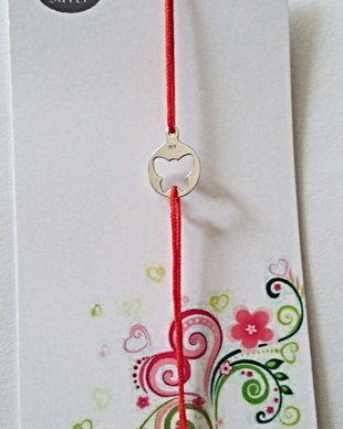 Bratara snur si charm argint 925 fluture