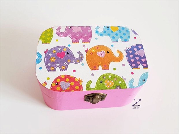 Cutie elefanti, cutie bijuterii elefanti, cutie elefanti roz, cutie roz, cutie elefanti colorati