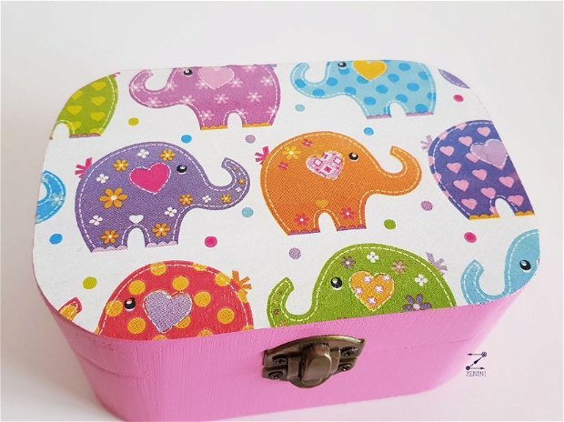 Cutie elefanti, cutie bijuterii elefanti, cutie elefanti roz, cutie roz, cutie elefanti colorati