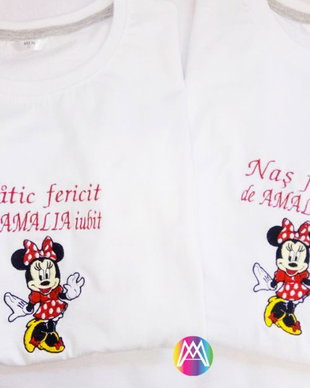 Tricouri aniversare "Minnie Mouse" - Brodate