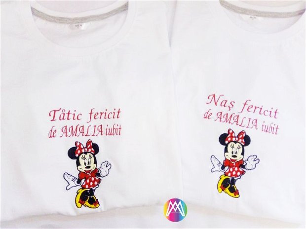 Tricouri aniversare "Minnie Mouse" - Brodate