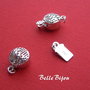 Inchizatoare  din argint .925 rodiat rotunda cu model perforat aprox 19x8.5x6 mm