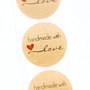 Stickere - Handmade with LOVE  - kraft - 20 buc