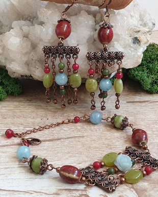 Set/bratara si cercei/simfonia culorilor