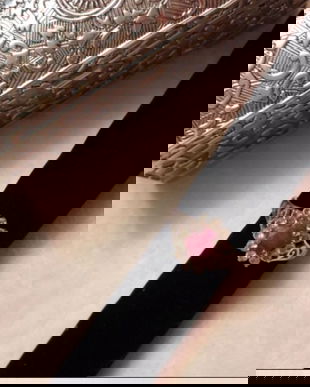 Inel argint 925 , piatra rubin si zirconiu.