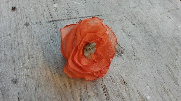 Inel reglabil cu floare portocalie