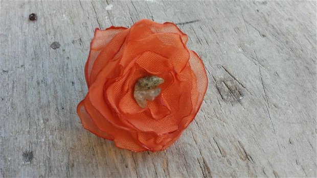 Inel reglabil cu floare portocalie