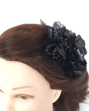 Clama de par /Accesoriu de par cu flori textile
