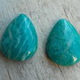 Cabochon amazonit rusesc, 25x18 mm (2 buc)