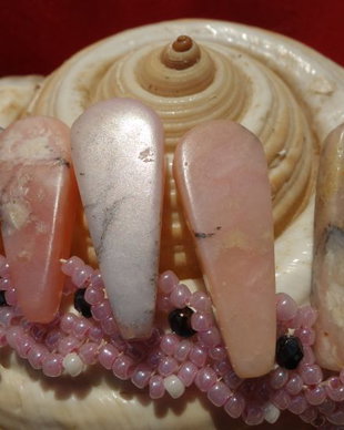 * COLIER UNICAT PIETRE SEMIPRETIOASE OPAL ROZ