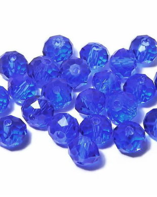Cristale din sticla, rondelle, 10x7 mm, albastre