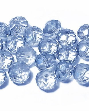 Cristale din sticla, rondelle, 10x7 mm, albastre