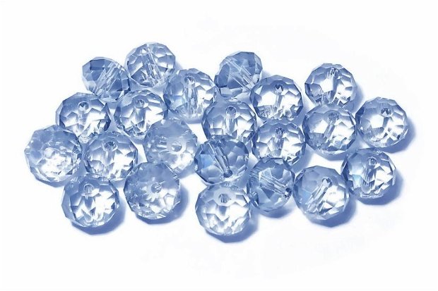 Cristale din sticla, rondelle, 10x7 mm, albastre