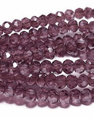 Cristale din sticla, rondelle, 10x7 mm, mov inchis
