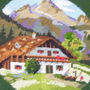 Goblen peisaj montan