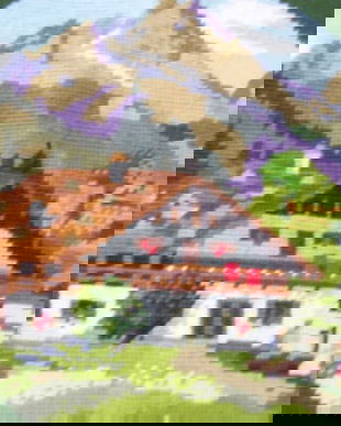 Goblen peisaj montan