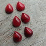 Set 2 cabochoane coral rosu, 10x6 mm  CADOU