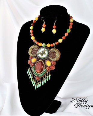 "Persian turquoise-Picasso" - Colier si cercei