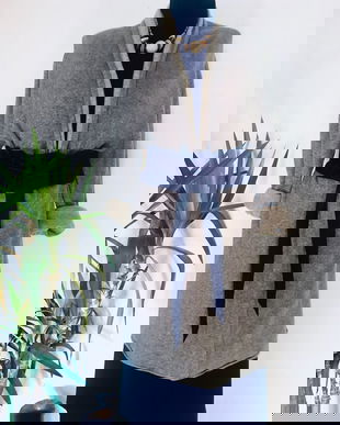 Cardigan lung lana fina