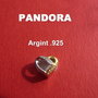 Margica inima tip PANDORA din argint .925 cu zirconii si zona aurie