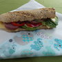 Șervețel textil - ambalaj reutilizabil ecologic cu arici pentru sandwich, gustări, alimente