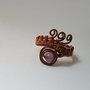 Inel de cupru adjustabil cu piatra de quartz.