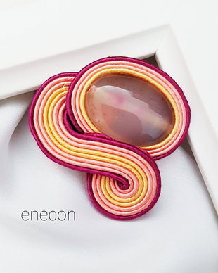 Brosa soutache agat