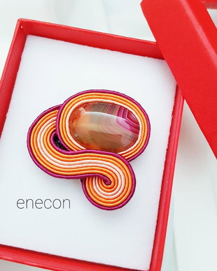 Brosa soutache agat