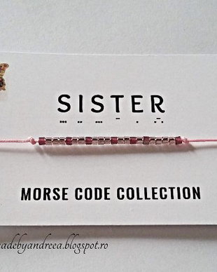 Bratara reglabila cod Morse SISTER