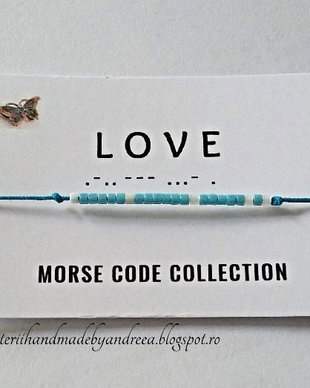 Bratara reglabila cod Morse LOVE