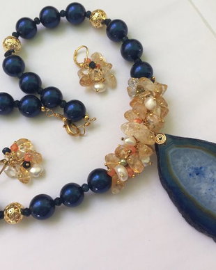 MIDNIGHT SPELL-agata,safir,citrin,perle