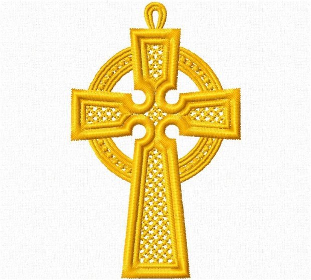 Cruce Brodata cu Ata Metalica Aurie
